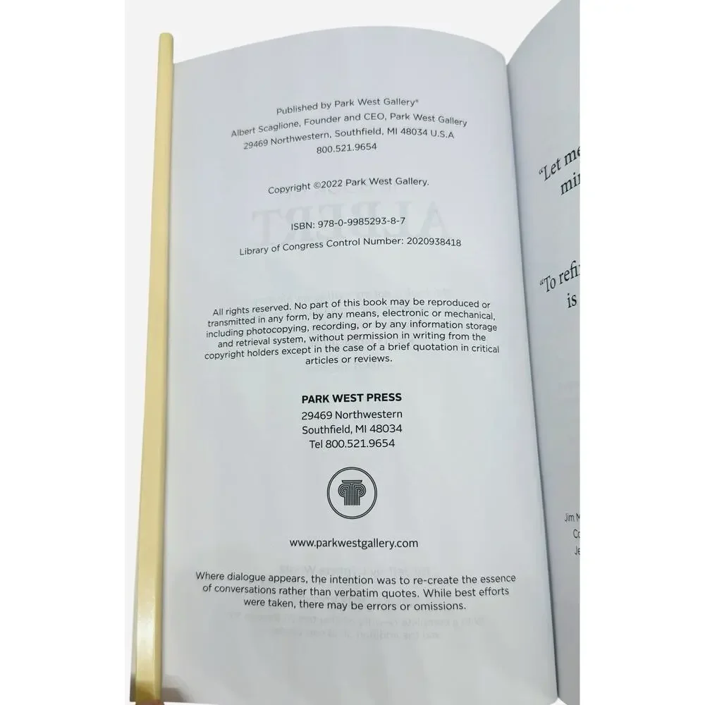 Jeffrey Cyphers Wright - The Book Of Albert - Park West Art Dealer Spring 23 New